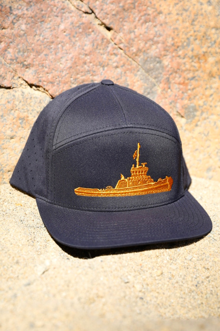 The Tug 7-Panel Water Resistant Flat Bill Snapback Hat By Los Bastardos Culture In Black
