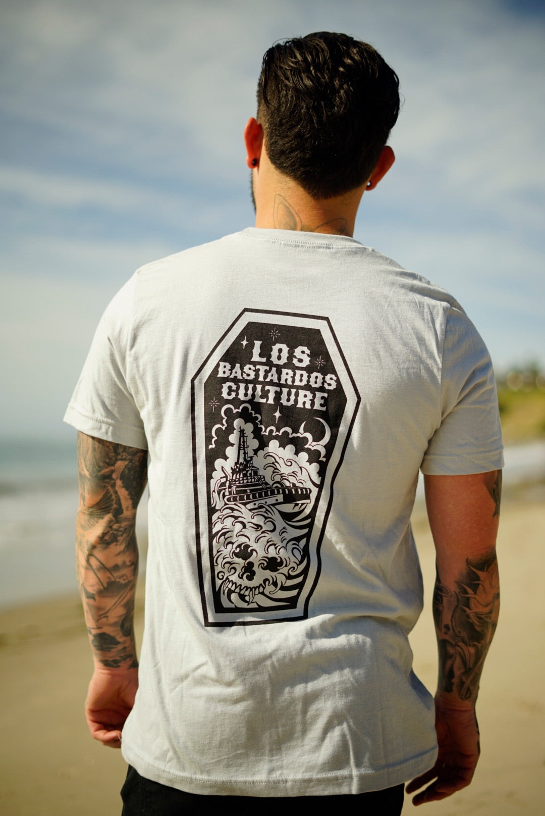 Never Say Die Unisex T-Shirt By Los Bastardos Culture In Athletic Grey (Discounted Spring Drop)