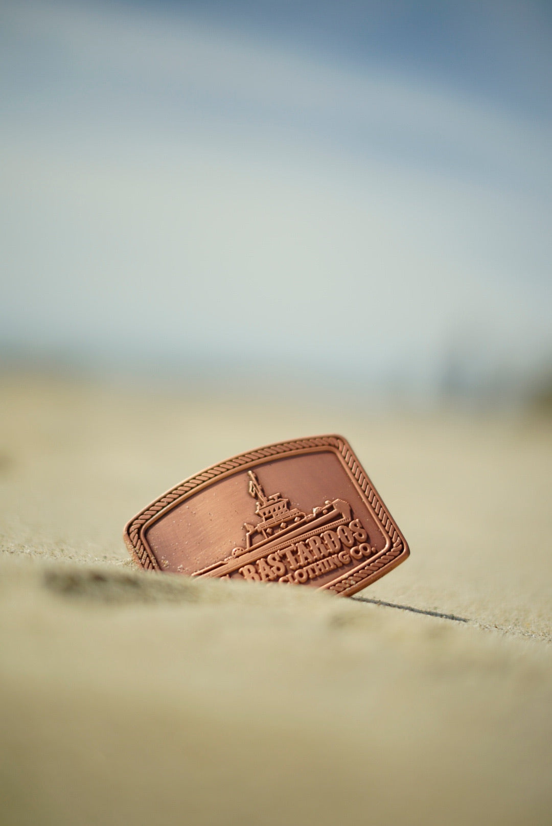 OG Logo 3” Hinge & Hook Belt Buckle By Los Bastardos Culture In Antique Copper (Discounted Spring Drop)