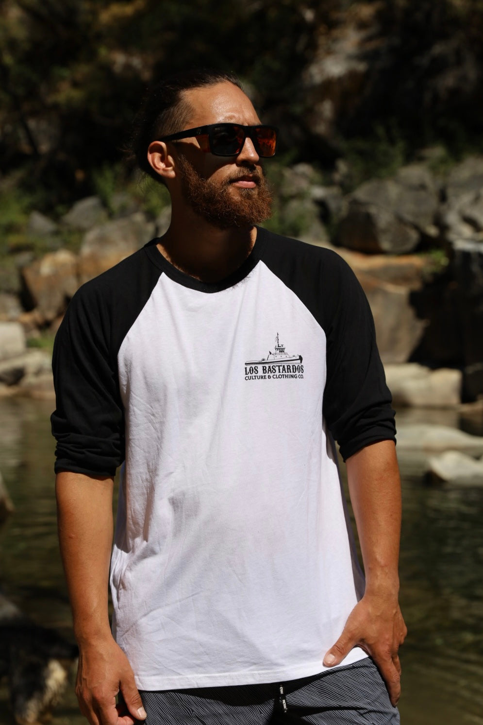 Ride Along Unisex 3/4 Sleeve Baseball Tee By Los Bastardos Culture In White/Black