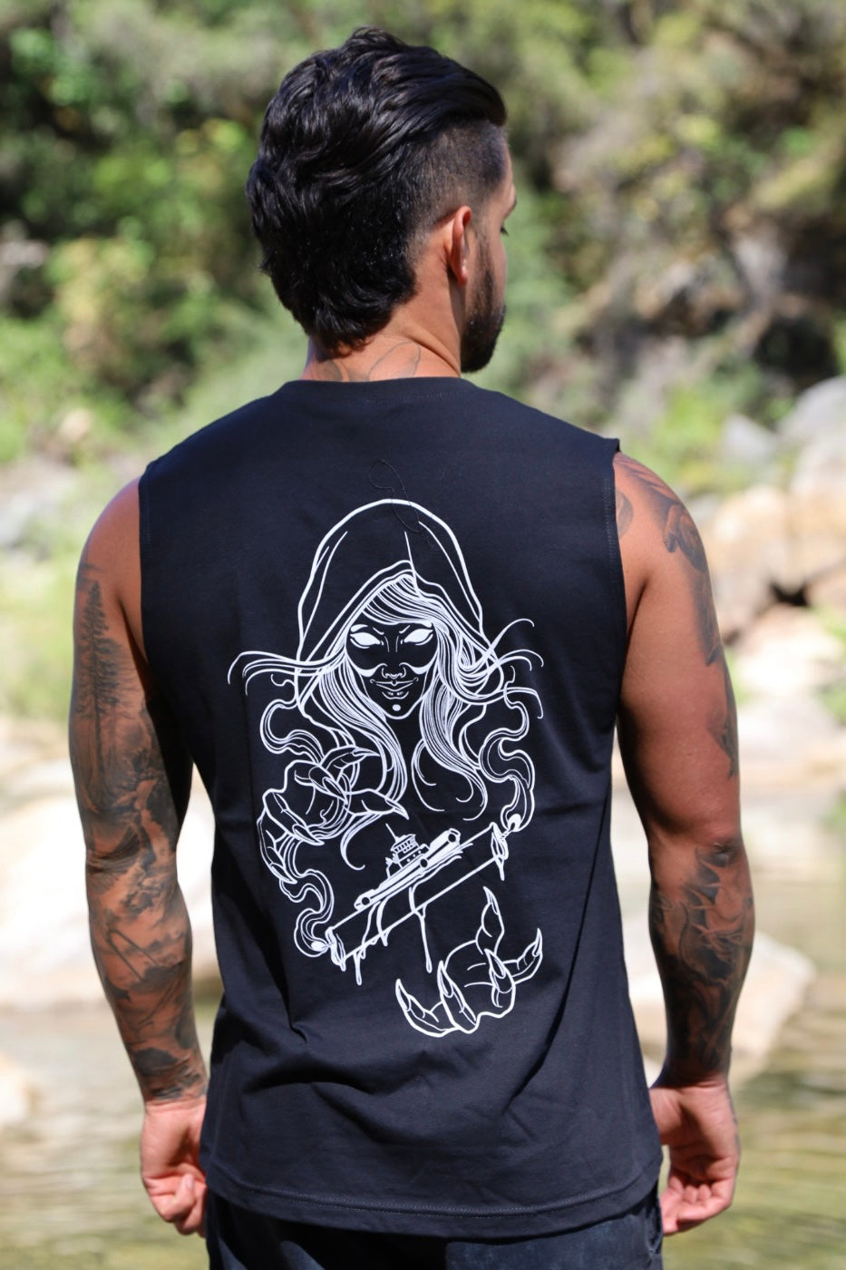 Burning At Both Ends Unisex Muscle Tank By Los Bastardos Culture In Black